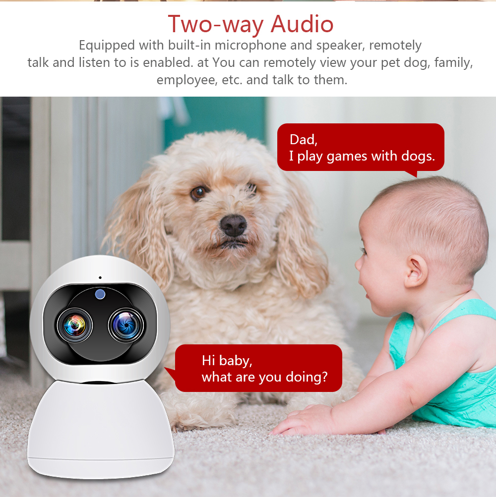 1080P dual lens Wifi automatic tracking Cloud home indoor camera